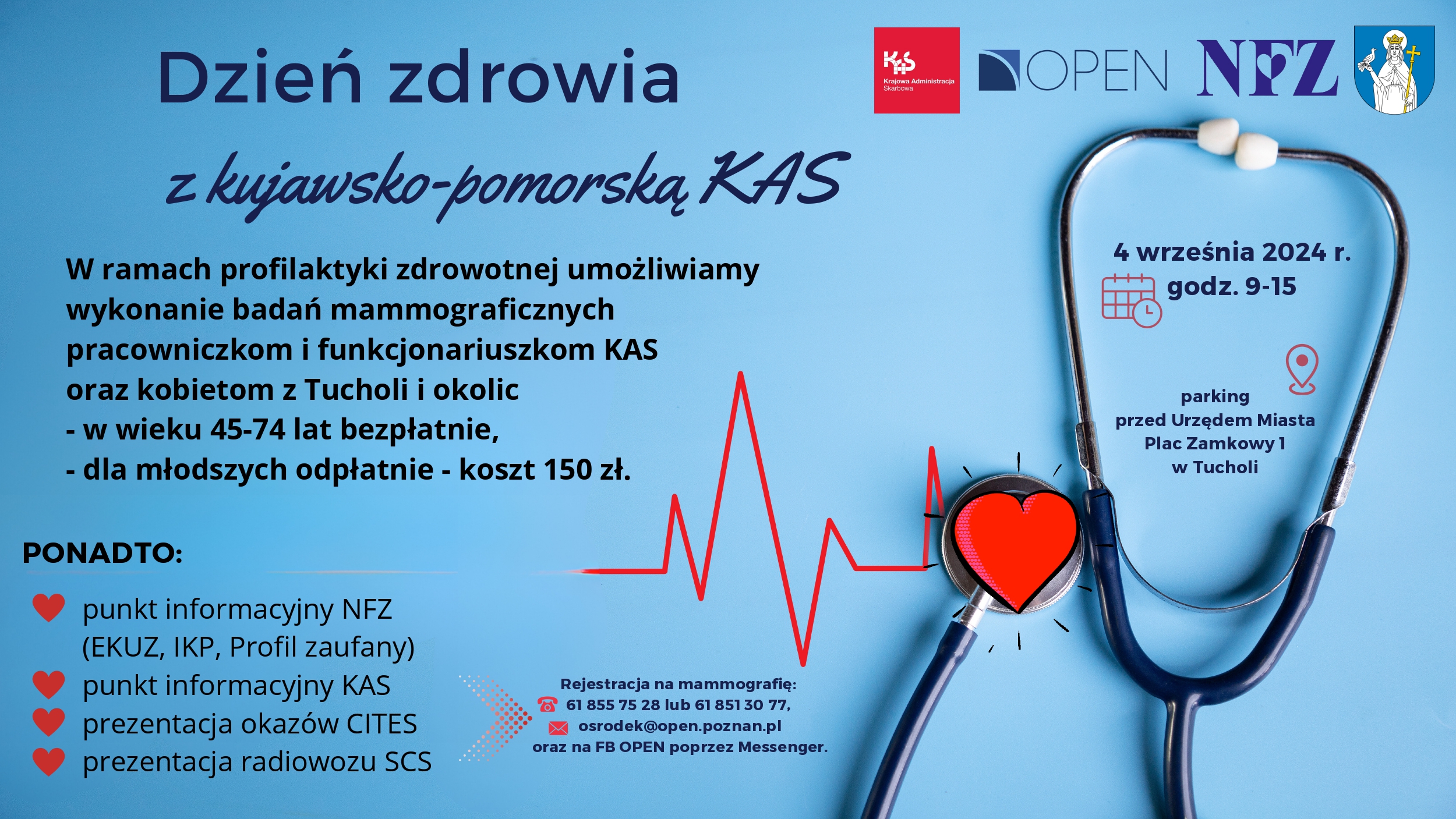 Plakat dot. bezpłatnej mammografii