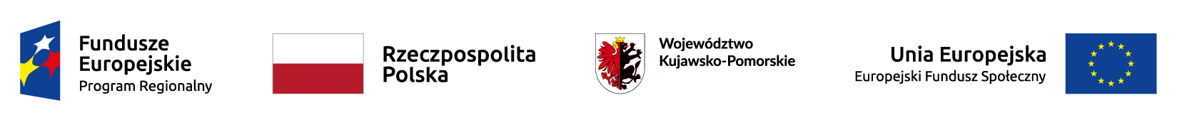 Rysunek przedstawia graficzne oznaczenie Regionalnego Programu Operacyjnego Województwa Kujawsko - Pomorskiego oraz Europejskiego Funduszu Społecznego