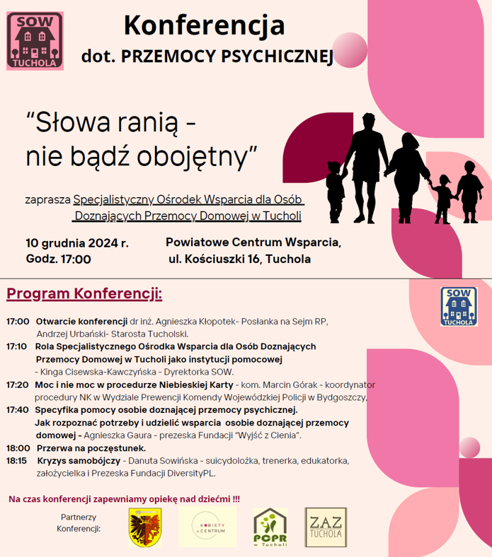 Plakat - Zaproszenie na konferencję dot. przemocy psychicznej