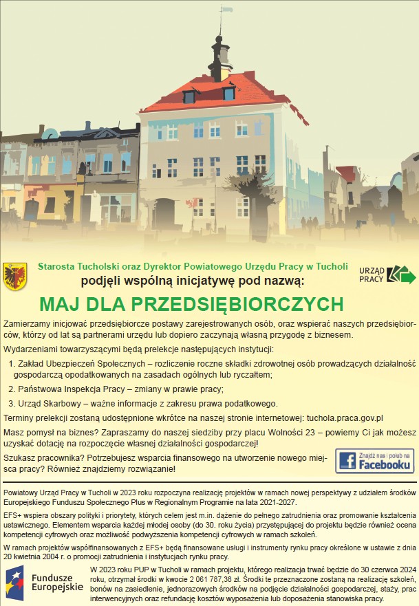 Plakat Maj dla przedsiębiorczych