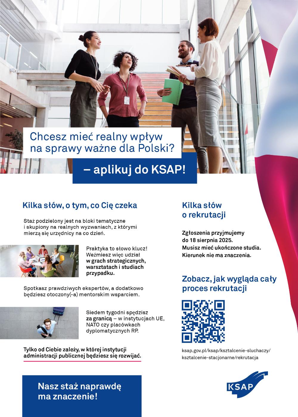 Ulotka - staż w Krajowej Szkole Administracji Publicznej